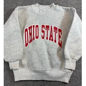VTG 90s Ohio State Sweatshirt Youth Small Gray Crew Neck Pullover NCAA College